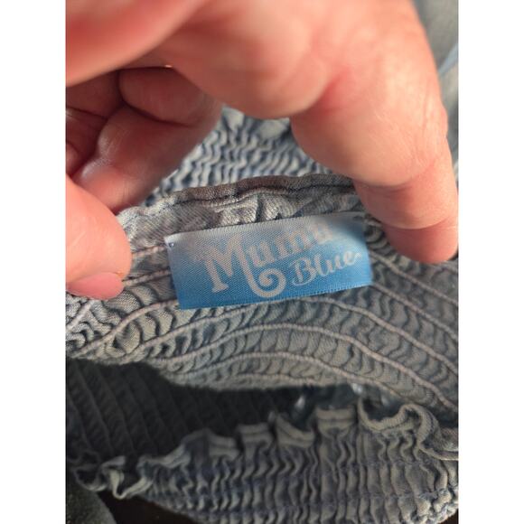 Show me Your Mumu Stone Washed Denim Stretch Y2K Dress Top Small - Picture 4 of 4